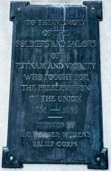 PUTNAM AND VICINITY CIVIL WAR MEMORIAL PLAQUE
