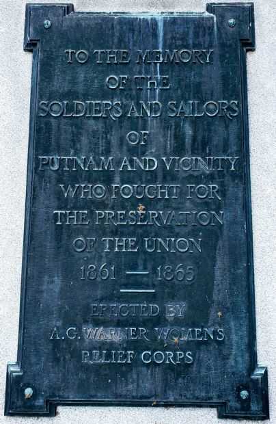 PUTNAM AND VICINITY CIVIL WAR MEMORIAL PLAQUE