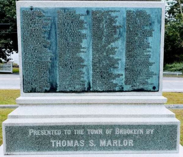 BROOKLYN, CT. CIVIL WAR MEMORIAL HONOR ROLL PLAQUE