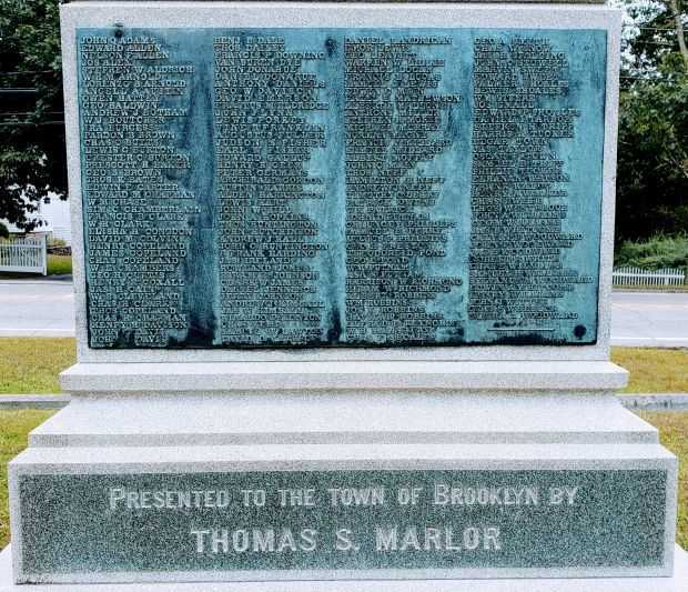 BROOKLYN, CT. CIVIL WAR MEMORIAL HONOR ROLL PLAQUE