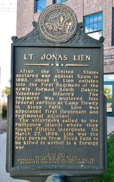 LT. JONAS LIEN WAR MEMORIAL MARKER FRONT