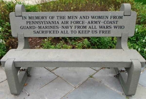 PENNSYLVANIA ARMED FORCES ALL WARS MEMORIAL BENCH