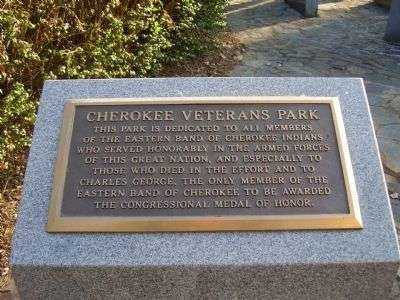 CHEROKEE VETERANS PARK MEMORIAL PLAQUE