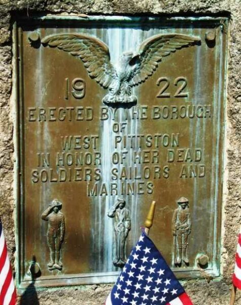 WEST PITTSTON WORLD WAR MEMORIAL PLAQUE