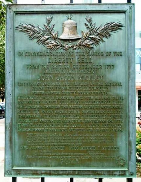THE SAVING OF THE LIBERTY BELL MEMORIAL PLAQUE