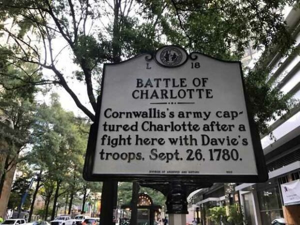 BATTLE OF CHARLOTTE REVOLUTIONARY WAR MEMORIAL MARKER