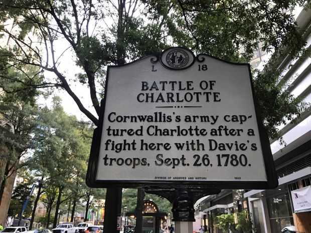 BATTLE OF CHARLOTTE REVOLUTIONARY WAR MEMORIAL MARKER