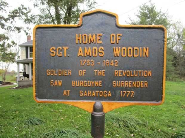 HOME OF SGT. AMOS WOODIN REVOLUTIONARY WAR MEMORIAL MARKER