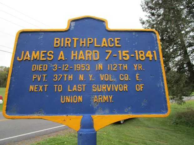 BIRTHPLACE OF JAMES A. HARD 7-15-1841 MEMORIAL MARKER