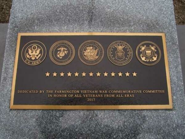 FARMINGTON ALL VETERANS MEMORIAL PLAQUE