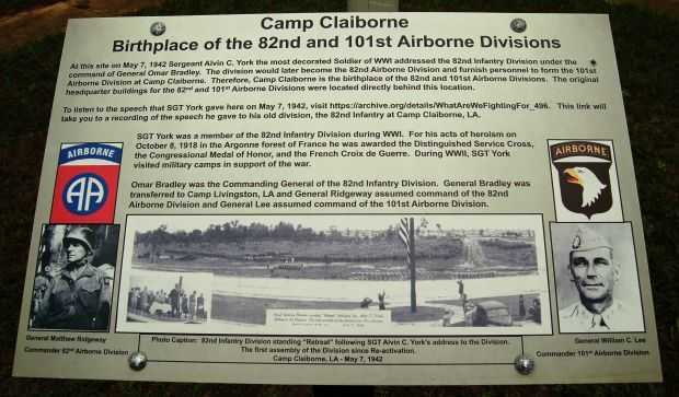 CAMP CLAIBORNE WAR MEMORIAL PLAQUE