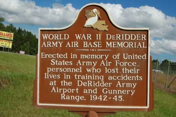 WORLD WAR II DERIDDER ARMY AIR BASE MEMORIAL MARKER