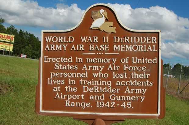 WORLD WAR II DERIDDER ARMY AIR BASE MEMORIAL MARKER