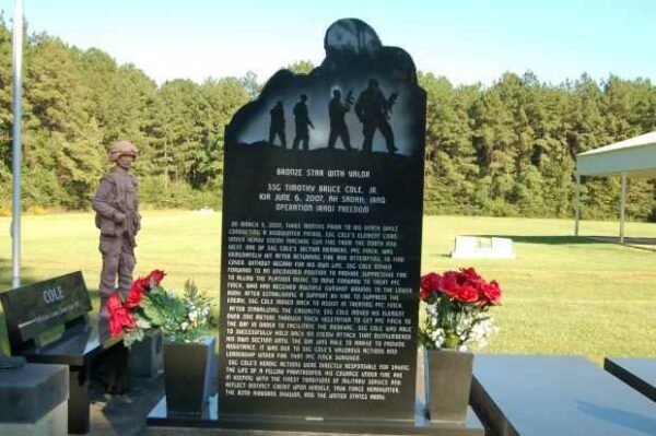 COLE TIMOTHY BRUCE, JR. WAR MEMORIAL BACK