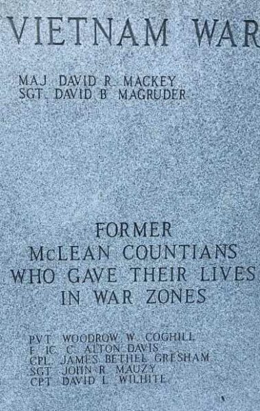 MCLEAN COUNTY WAR MEMORIAL STONE D