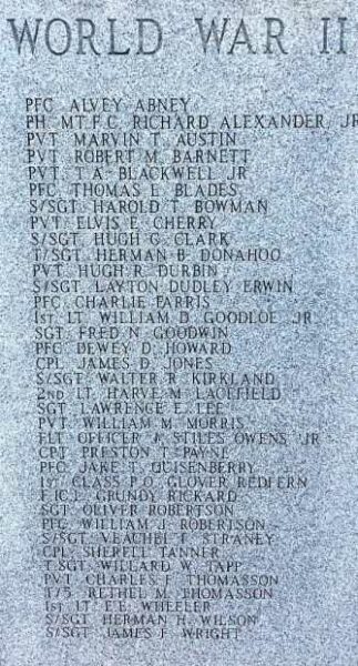 MCLEAN COUNTY WAR MEMORIAL STONE B