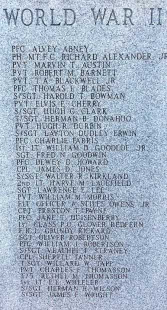 MCLEAN COUNTY WAR MEMORIAL STONE B