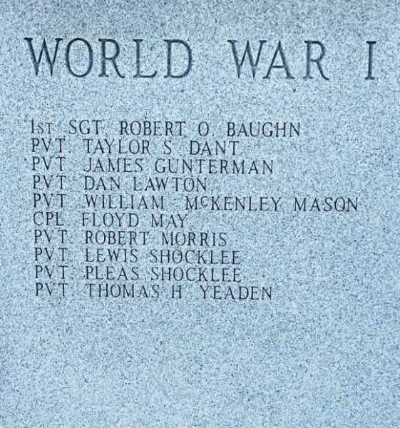MCLEAN COUNTY WAR MEMORIAL STONE A