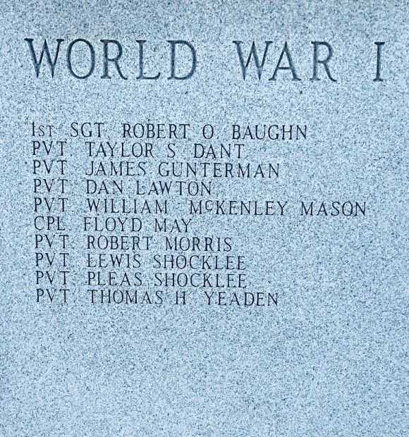 MCLEAN COUNTY WAR MEMORIAL STONE A