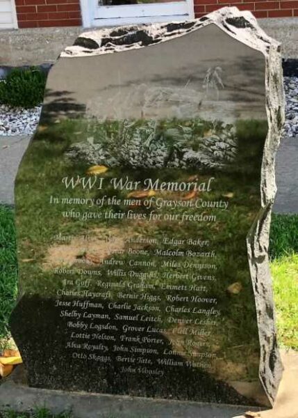 GRAYSON COUNTY WWI WAR MEMORIAL