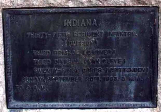 INDIANA. THIRTY-FIFTH REGIMENT INFANTRY. WAR MEMORIAL PLAQUE