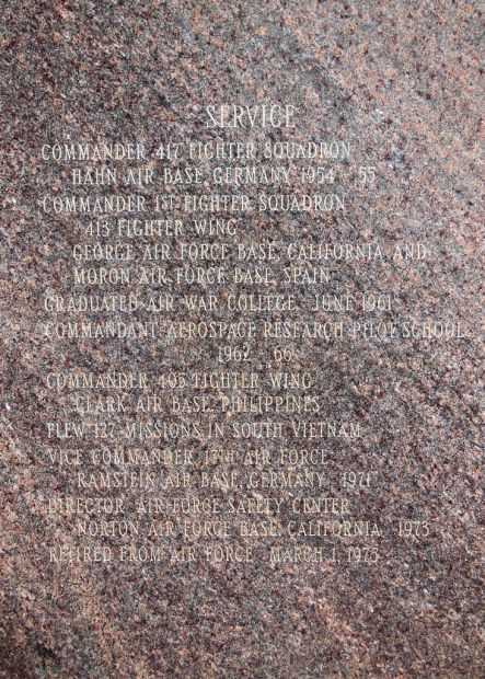 BRIGADIER GENERAL CHARLES E. “CHUCK” YEAGER MEMORIAL STONE B