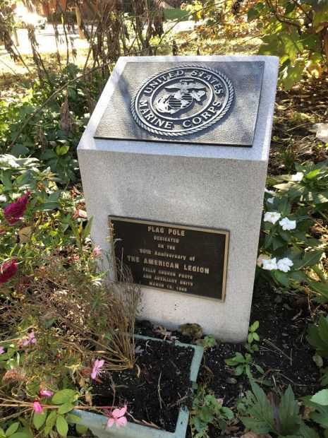 FALLS CHURCH AMERICAN LEGION POST FLAG POLE MEMORIAL PLAQUE