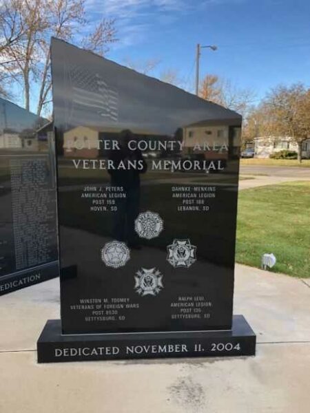 POTTER COUNTY AREA VETERANS MEMORIAL DEDICATION STONE