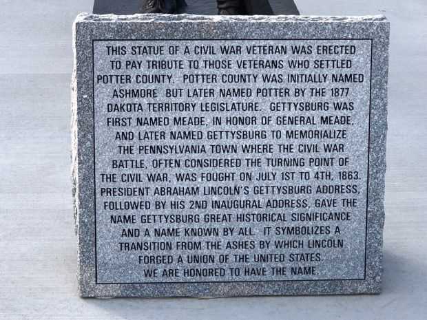POTTER COUNTY CIVIL WAR MEMORIAL DEDICATION STONE