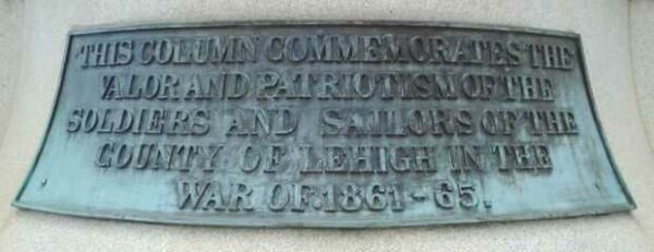 COUNTY OF LEHIGH SOLDIERS AND SAILORS MEMORIAL PLAQUE A