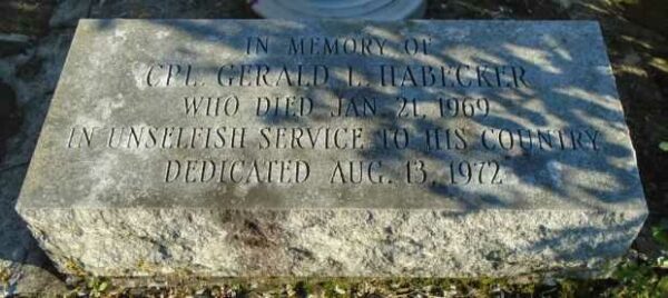 CPL. GERALD L. HABECKER WAR MEMORIAL STONE