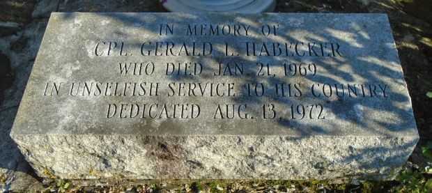 CPL. GERALD L. HABECKER WAR MEMORIAL STONE