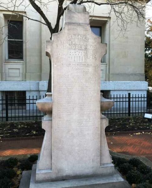 DEDICATED TO THOSE WHO SERVED IN THE WORLD WAR MEMORIAL