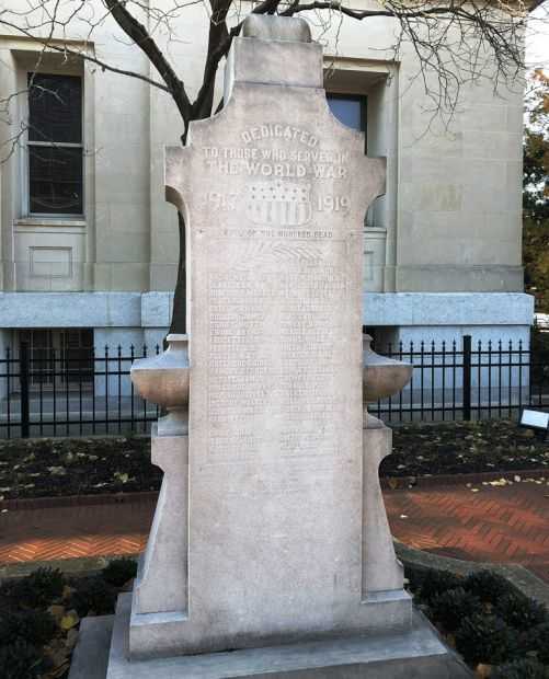 DEDICATED TO THOSE WHO SERVED IN THE WORLD WAR MEMORIAL