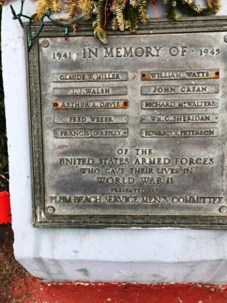 PLUM BEACH SERVICE MEN’S COMMITTEE MEMORIAL PLAQUE