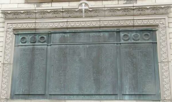 SAINT PETER’S PARISH WORLD WAR MEMORIAL PLAQUE