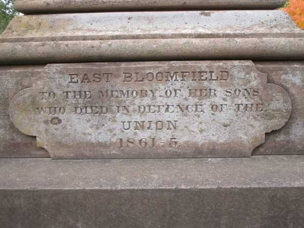 EAST BLOOMFIELD CIVIL WAR MEMORIAL DEDICATION STONE