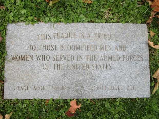 BLOOMFIELD ARMED FORCES VETERANS MEMORIAL PLAQUE