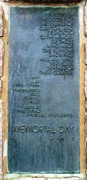 VILLAGE OF CLAYTON SUPREME SACRIFICE WAR MEMORIAL LIGHTHOUSE PLAQUE