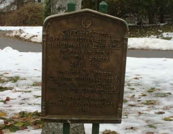 ATHENS WORLD WAR MEMORIAL TREE PLAQUE