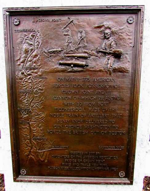 GENERAL HENRY KNOX WAR MEMORIAL CROWN POINT PLAQUE