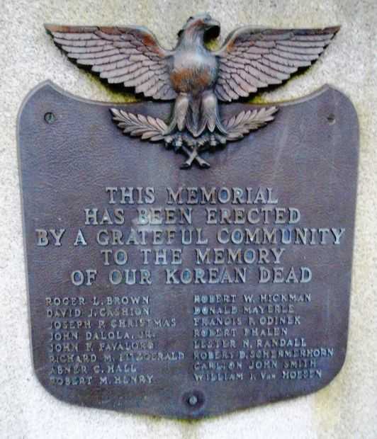 CORTLAND COUNTY KOREAN WAR DEAD MEMORIAL PLAQUE