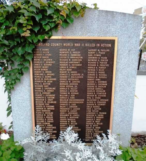 CORTLAND COUNTY WORLD WAR II KILLED IN ACTION MEMORIAL