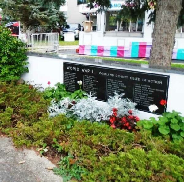 CORTLAND COUNTY WORLD WAR I KILLED IN ACTION MEMORIAL