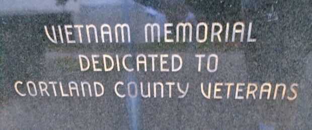 CORTLAND COUNTY VIETNAM VETERANS MEMORIAL DEDICATION STONE