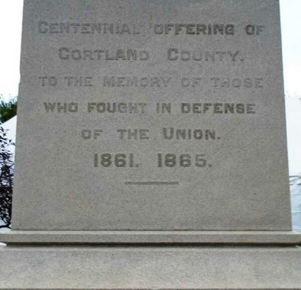 CORTLAND COUNTY CIVIL WAR MEMORIAL DEDICATION STONE