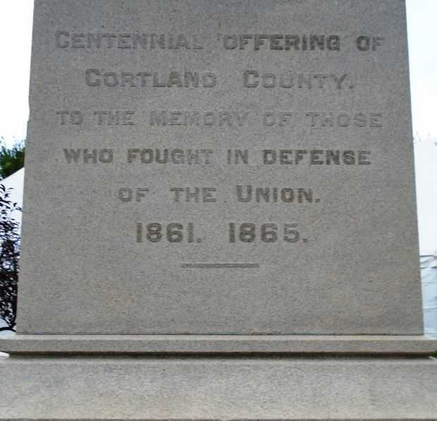 CORTLAND COUNTY CIVIL WAR MEMORIAL DEDICATION STONE