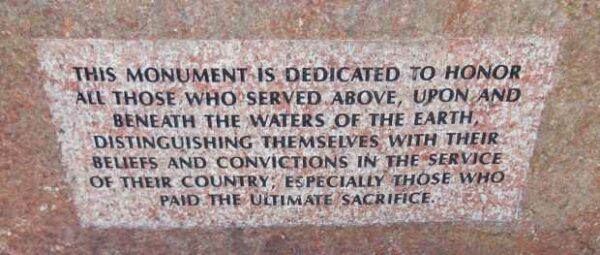 USCGC WINONA WAR MEMORIAL ANCHOR DEDICATION STONE