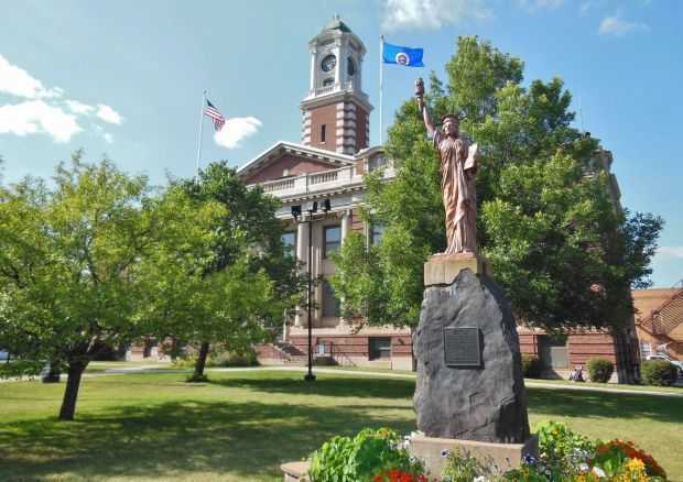 DONALD KOZLIK AND STATUE OF LIBERTY REPLICA MEMORIAL