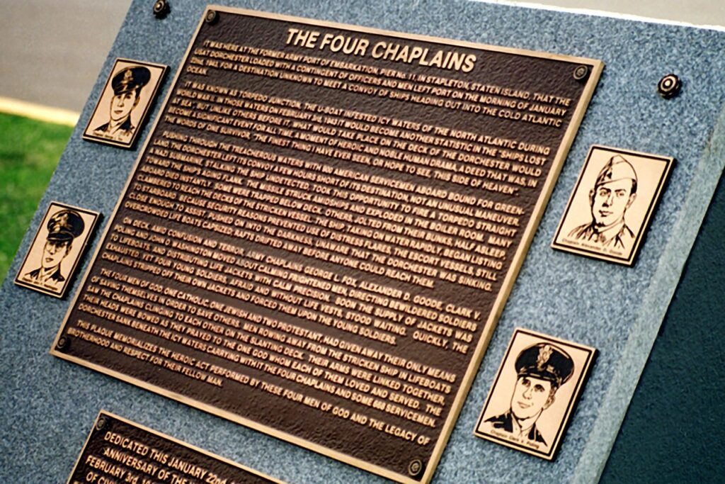 THE FOUR CHAPLAINS WAR MEMORIAL PLAQUE